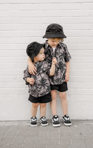Palm Print Button Up
