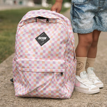 Load image into Gallery viewer, Full Size Pink Checkered Backpack