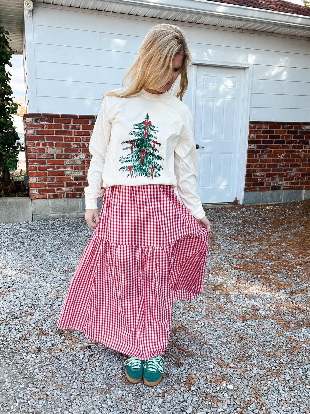 Bow Sleeve Tree Long Sleeve