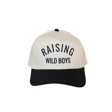 Load image into Gallery viewer, Black + Cream Raising Wild Boys Snapback