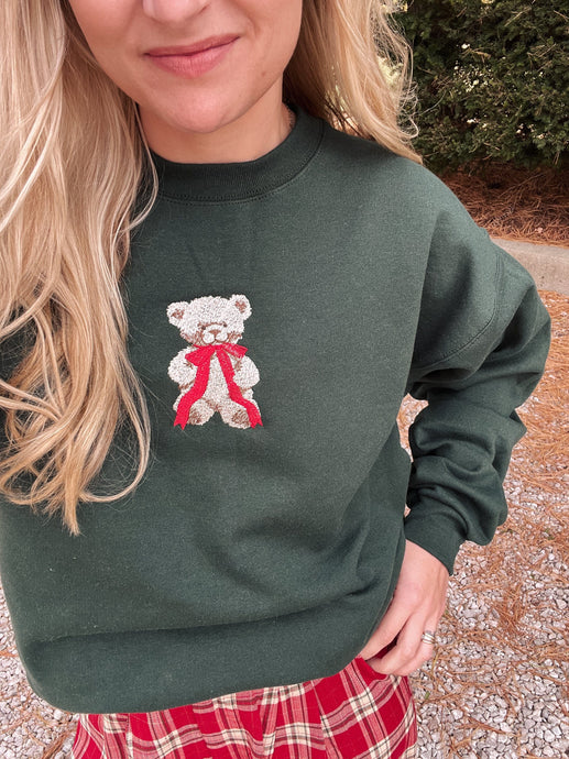 Teddy Bear Embroidered Sweatshirt