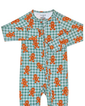 Load image into Gallery viewer, Bamboo Zip Romper | Gingerbread Gingham