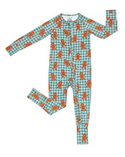 Load image into Gallery viewer, Bamboo Zip Romper | Gingerbread Gingham