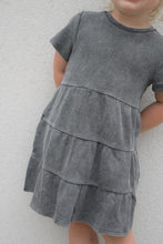 Load image into Gallery viewer, Acid Wash Waffle Dress - Black