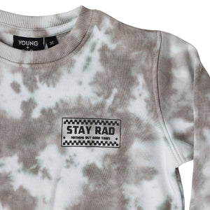 STAY RAD TIE-DYE CREWNECK // TAUPE