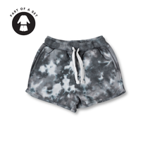 Load image into Gallery viewer, COTTON TIE-DYE SHORTS // CHARCOAL