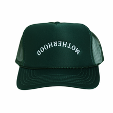 Load image into Gallery viewer, MOTHERHOOD UPSIDE DOWN // GREEN TRUCKER