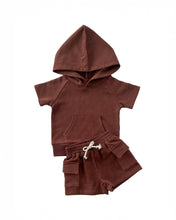 Load image into Gallery viewer, Terry Cargo Shorts Set | Chocolate