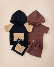 Load image into Gallery viewer, Terry Cargo Shorts Set | Chocolate