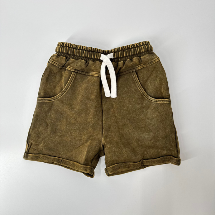 [PRE-ORDER] VINTAGE WASH SHORTS - ARMY GREEN