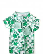 Load image into Gallery viewer, Bamboo Zip Romper | Lucky Shamrock