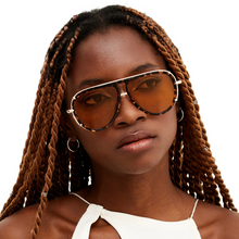 Load image into Gallery viewer, Ivy Luxe - Yellow Tangle-Free Round Aviator Sunglasses