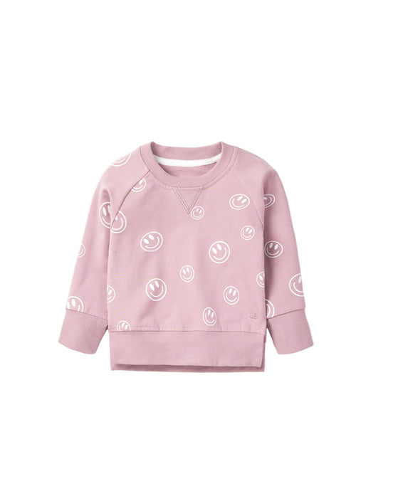 Smiley Pullover - Dusty Purple