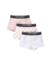 Load image into Gallery viewer, Girl&#39;s Boxer Brief 3-Pack - Smiley, Checkered, Lightening Bolt