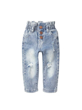 Load image into Gallery viewer, Paperbag Waist Denim - Light Wash