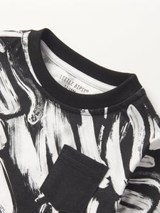 Brush Stroke Tee - Black