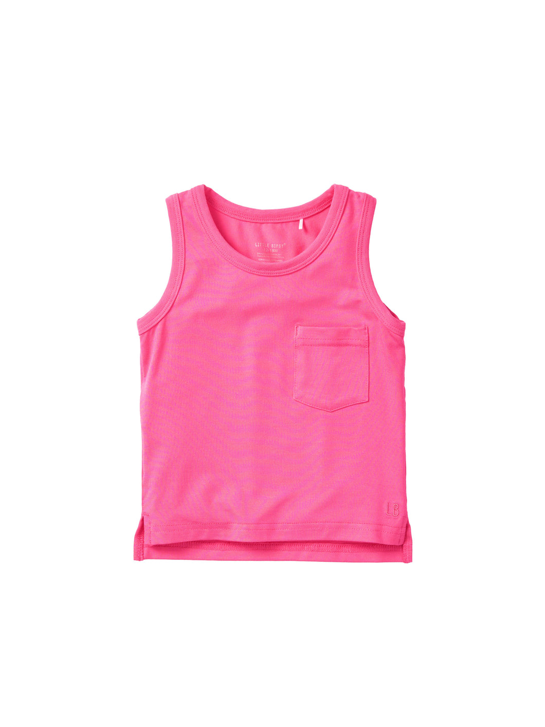 Neon Bamboo Pocket Tank - Pink