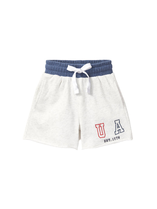USA Raw Edge Sweatshort - Heather Grey
