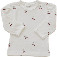 Load image into Gallery viewer, Cherry Pointelle Long Sleeve Tee