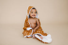 Load image into Gallery viewer, Mustard Mudcloth Muslin Hooded Towel