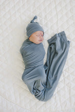 Load image into Gallery viewer, Dusty Blue Bamboo Newborn Knot Hat