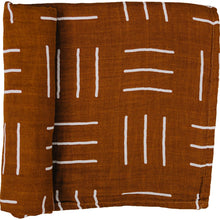 Load image into Gallery viewer, Mustard Mudcloth Muslin Swaddle Blanket