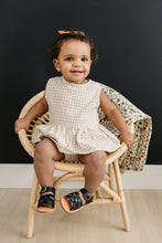 Load image into Gallery viewer, Oatmeal Gingham Peplum Set
