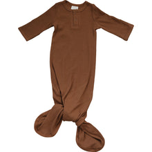 Load image into Gallery viewer, Rust Organic Cotton Ribbed Knot Gown