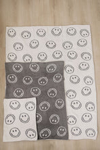 Load image into Gallery viewer, Charcoal Smiley Taupe Plush Blanket