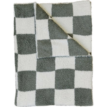 Load image into Gallery viewer, Green Checkered Plush Blanket