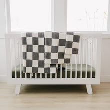 Load image into Gallery viewer, Charcoal Checkered Plush Blanket