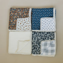 Load image into Gallery viewer, Liberty Floral + Coastal Plaid Lace Muslin Quilt