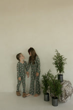 Load image into Gallery viewer, Pre-Teen Flare Bamboo Pajamas | Santa Checkerboard