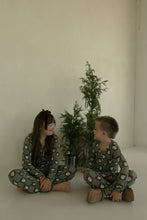 Load image into Gallery viewer, Pre-Teen Flare Bamboo Pajamas | Santa Checkerboard