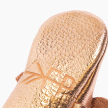 Load image into Gallery viewer, Rose Gold Knotted Bow Baby Shoe