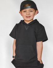Load image into Gallery viewer, Short Sleeve Hoodie - Black