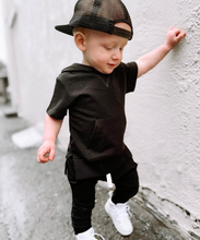 Load image into Gallery viewer, Short Sleeve Hoodie - Black