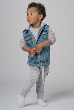 Load image into Gallery viewer, Hooded Denim Jacket - Grey