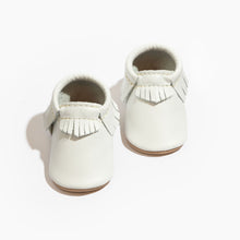 Load image into Gallery viewer, Toasted Bright White Moccasin Baby Shoe