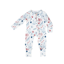 Load image into Gallery viewer, Vintage Americana | Bamboo Zip Romper