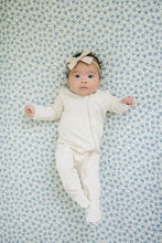 Load image into Gallery viewer, Blue Blossom Muslin Crib Sheet