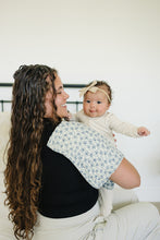 Load image into Gallery viewer, Blue Blossom Muslin Burp Cloth