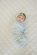 Load image into Gallery viewer, Blue Blossom Muslin Swaddle Blanket