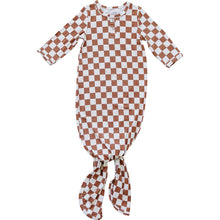 Load image into Gallery viewer, Rust Checkered Bamboo Knot Gown