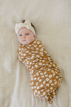 Load image into Gallery viewer, Mustard Floral Bamboo Stretch Swaddle