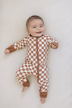 Load image into Gallery viewer, Rust Checkered Ribbed Bamboo Zipper
