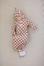 Load image into Gallery viewer, Rust Checkered Bamboo Knot Gown