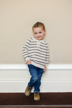 Load image into Gallery viewer, Stripe Button Knit Sweater