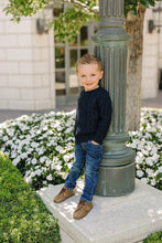 Load image into Gallery viewer, Navy Cable Knit Sweater