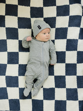 Load image into Gallery viewer, Navy Checkered Plush Blanket